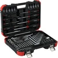 Red Sechsrund-Schraubwerkzeugsatz, 1/4" + 1/2", 75-teilig, Werkzeug-Set rot/schwarz, im Koffer