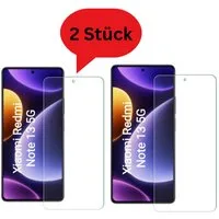 CLM-Tech Displayschutzglas 2x Schutzfolie für Xiaomi Redmi Note 13 5G - Panzerfolie für Xiaomi Redmi Note 13 5G, Xiaomi Redmi Note 13 5G Panzerglas Folie - Anti-Fingerabdruck und kratzfest -, 2 Stück, Fingerabdruck-ID