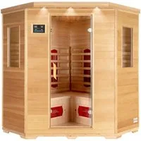 HOME DELUXE Infrarotkabine REDSUN XXL, BxTxH: 150 x 150 x 190 cm, (Komplettset) 8 Hochleistungs-Infrarotstrahler, für 4 Personen l Infrarotsauna
