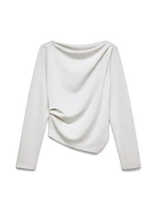 VERO MODA - VMMILLE LS BOATNECK SHORT TOP JRS NOOS Bright White - Gr. - M