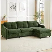 Jiexi Wohnlandschaft Ecksofa Mit Schlaffunktion Kordsofa, L oder U Form Couch