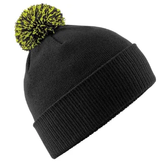 Beechfield - Mütze für Herren/Damen Unisex (Schwarz/Limone)