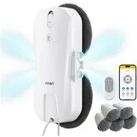 Fmart Fenstersauger T11, 5300 Pa Saugkraft, mit 100ml Wassertank und 4m Sicherheitsseil, 4-Wege-Ultraschallspray, intelligenter Navigation, Fernbedienung.