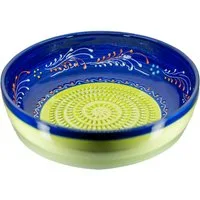 Kaladia Multireibe Große Reibeschüssel in Grün/Grün & Blau, Keramik, handbemalte Küchenreibe - Made in Spain