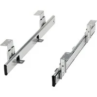 SO-TECH® Teleskop-Teilauszug Tastaturauszug KT1-30-H35-400-NF 400 mm silberfarben, mit Montagewinkel, höhenverstellbar, belastbar bis 30 Kg