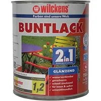 Wilckens Farben Kunstharzlack Buntlack 2in1 glänzend, Feuerrot, 750 ml, RAL 3000, Kunstharz-Lack
