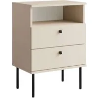 OTTO home Nachttisch Elyriia Nachtkommode mit 2 Schubladen und Fach, Premium-Qualität (Maße B/T/H: 50/34/70cm), mit viel Stauraum, modernes Design, pflegeleicht und robust