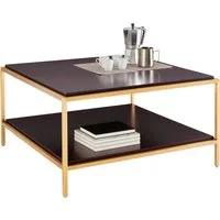 OTTO home Couchtisch Cherlen, mit zwei Ablageflächen und goldfarbenem Gestell, quadratisch