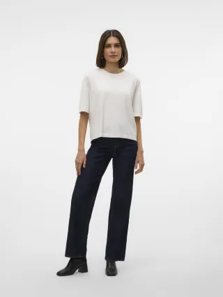 VERO MODA - VMSILJE 2/4 O-NCK OVERSIZE PULL GA NOOS Snow White - Gr. - L