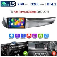 ESSGOO Für Alfa Romeo Giulietta 2010-2014 Carplay Android 15 GPS NAVI BT WIFI Autoradio (RDS, 4+64GB(optional), DAB (optional), FM, AM, DAB+ (optional), Apple Carplay Android Auto GPS Navi WIFI BT EQ)