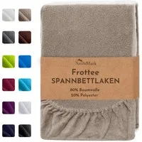NatureMark Spannbettlaken Frottee Spannbetttuch, 80% Baumwolle / 20% Polyester, Gummizug: rundum, (1 Stück), Spannbetttuch in vielen Größen und Farben
