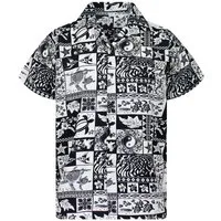 King Kameha Hawaiihemd Puzzle Funky Hawaii-Hemd Herren Kurzarm Front-Tasche Stylish Unisex