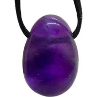 Steinfixx® Amulett Set Edelstein Anhänger aus echtem Amethyst, Tropfenanhänger (AAA-Qualität, 1-tlg., Handarbeit, Brasilien), incl. 80 cm Wildlederband, Geschenkverpackung