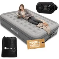 Juskys Luftmatratze Sapri, Doppel-Luftbett, selbstaufblasend, wasserdicht, inkl. Pumpe, Tasche