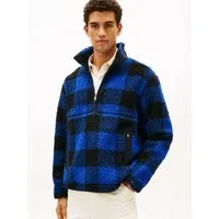 Tommy Hilfiger Fleecepullover TEDDY FLEECE CHECK PULL OVER Regular fit mit Rundhalsausschnitt