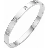 salazar.plus Armreif Luxus Damen Armband Edelstahl vergoldet silberfarben rose elegant, vergoldeter Edelstahl‑Armreif mit Zirkonia elegant hochwertig