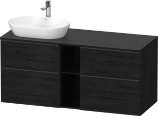 Duravit D-Neo Konsolenwaschtischunterbau wandhängend Eiche Schwarz Matt 1400x550x664 mm - DE4970LBD1 DE4970LBD160000