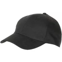ProCompany Baseball Cap BB Cap, flach, Stofflasche, Messingv., schwarz, gebrascht (Packung) 6-fach abgesteppter Schirm