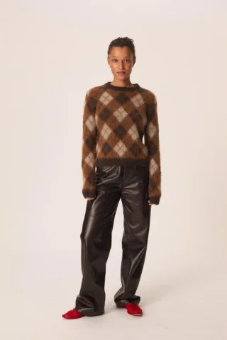 des petits hauts - Strickpullover mit Muster - Come braun - Gr. - 2