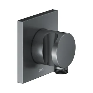 Keuco Schlauchanschluss IXMO 59592, mit Brausehalter, eckig,Schwarzchrom gebürstet,59592130002 59592130002
