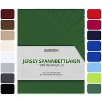 Svenson Spannbettlaken Svenson Jersey Spannbettlaken, 100% Baumwolle, Gummizug: rundum, (1 Stück), grün