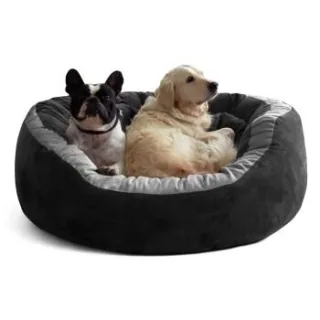Tierlando LANA Hundebett Hundesofa M L XL Velours MEGA DICK SUPERWEICH schwarz 1 m, 30 cm, 90 cm