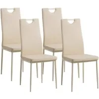 Albatros International Esszimmerstuhl Esszimmer Stühle 4 er Set SALERNO, Stuhl Stühle Esszimmerstühle, Küche (4er Set, Beige, Kunstleder Bezug), Küchenstuhl Küchenstühle Essstühle für den Esstisch Ess Stühle