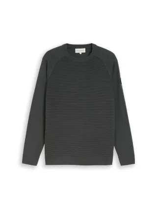 Tom Tailor - Strickpullover mit Ottoman Struktur Darkest Olive - Gr. - XXXL
