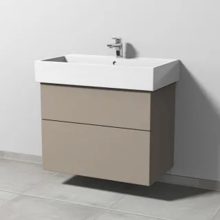 Sanipa 3way Waschtischunterbau zu Duravit Vero Air Waschtisch mit 2 Auszügen, Sandgrau-Matt SF43467
