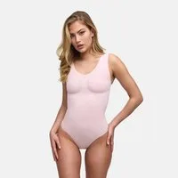 cfab (creamy fabrics) Shaping-Body Tank Bodysuit Sculpting Shapewear mit String-Baby Pink-4XL (1-tlg)