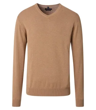 CASAMODA - Pullover mit V-Ausschnitt braun - Gr. - M