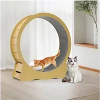 oyajia Tier-Intelligenzspielzeug Katzenlaufrad, MDF, MDF, Innendurchmesser 100cm, Leises Scrollrad und Sicherheitsschloss-Design
