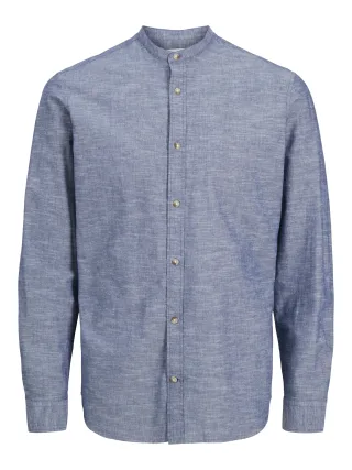 JACK&JONES - JJESUMMER BAND SHIRT LS SN faded denim - Gr. - S