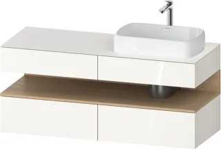 Duravit Qatego Konsolenwaschtischunterbau wandhängend Weiß Hochglanz 1400x550x600 mm - QA47660302200 QA4766030220000