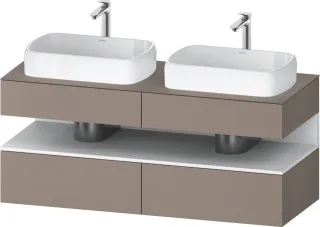 Duravit Qatego Konsolenwaschtischunterbau wandhängend Basalt Matt 1400x550x600 mm - QA4767018430010 QA4767018430010