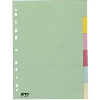 Otto Office Nature Aktenordner, Register 6-tlg., blanko pastellfarben, DIN A4, Karton