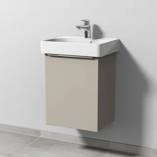 Sanipa 3way Waschtischunterbau zu Geberit Smyle Square Waschtisch mit 1 Tür, Kaschmir-Matt UP6681U