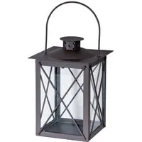 Levandeo® Kerzenlaterne, Laterne H20cm Braun Metall Kerzenhalter Gartenlaterne Teelichthalter