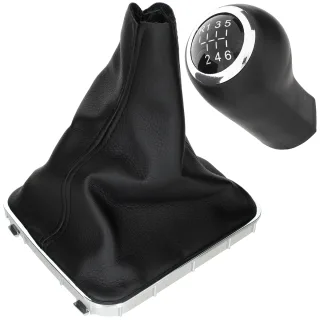 Schaltknauf 6-Gang + Schaltmanschette Manschette + Rahmen in Chrom für Opel Zafira B ab 2005-2015