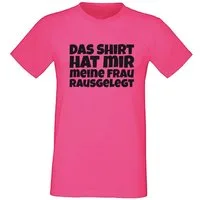 G-graphics T-Shirt Das Shirt hat mir meine Frau rausgelegt Herren T-Shirt mit Spruch-Print aus unserer Pink-Black-Men-Edition