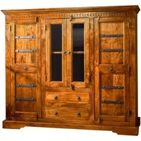 Massivmoebel24 Highboard OXFORD (Massivholz), Highboard Akazie 160x50x142 honig  lackiert OXFORD #0418