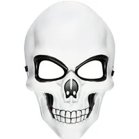 Widmann S.r.l. Verkleidungsmaske Halloween Maske 'Totenkopf', Weiß Schwarz