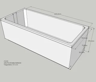 Neuesbad Wannenträger für Bette Set 165x75 SW12064