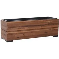 VIVANNO Balkonkasten Holz KAJIX Kasten - Haselnussbraun Gestreift (1 St), 61x20x21 cm