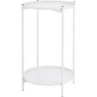 Meinposten Beistelltisch Couchtisch Telefontisch rund 28x48 cm schwarz creme weiß (1-St)