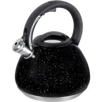 RESTO Kitchenware Wasserkessel Lyra, Flötenkessel 2,7 l mit wärmespeicherndem Boden im Geschenkkarton, Edelstahl (1-tlg), mit ergonomischem, wärmeableitenden Bakelit-Griff