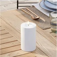 Deluxe Homeart LED-Kerze Outdoor weiß Durchmesser 7,5 cm, fernbedienbar, Timerfunktion