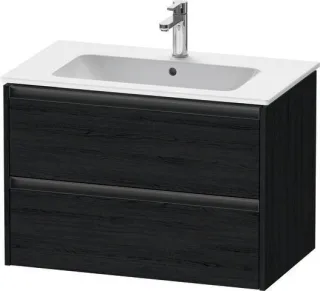 Duravit Ketho.2 Waschtischunterbau wandhängend Eiche Schwarz Matt 810x480x550 mm - K25263016160000 K25263016160000