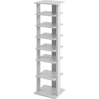 COSTWAY Schuhregal, schmal, höhenverstellbar, 8-stöckig, Holz, 110cm