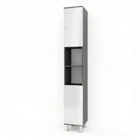 Vicco Hochschrank Fynn, Weiß Hochglanz/Anthrazit, 30 x 190 cm (1-St)
